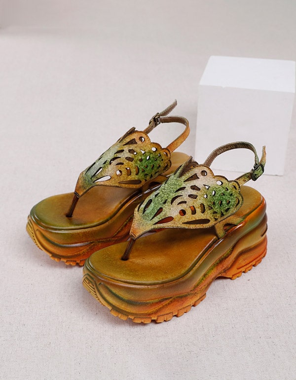 Women's Ethnic Style Handmade Wedge Sandals