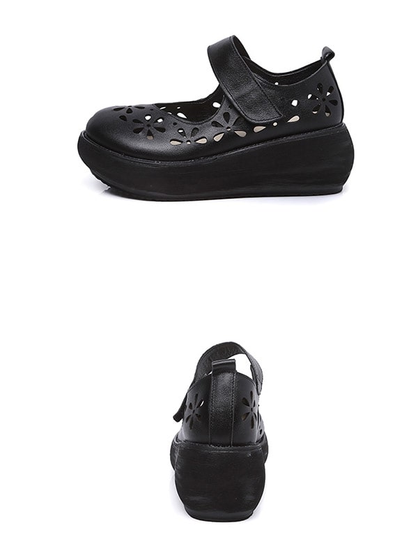 Women's Close-toe Velcro Wedge Retro Sandals