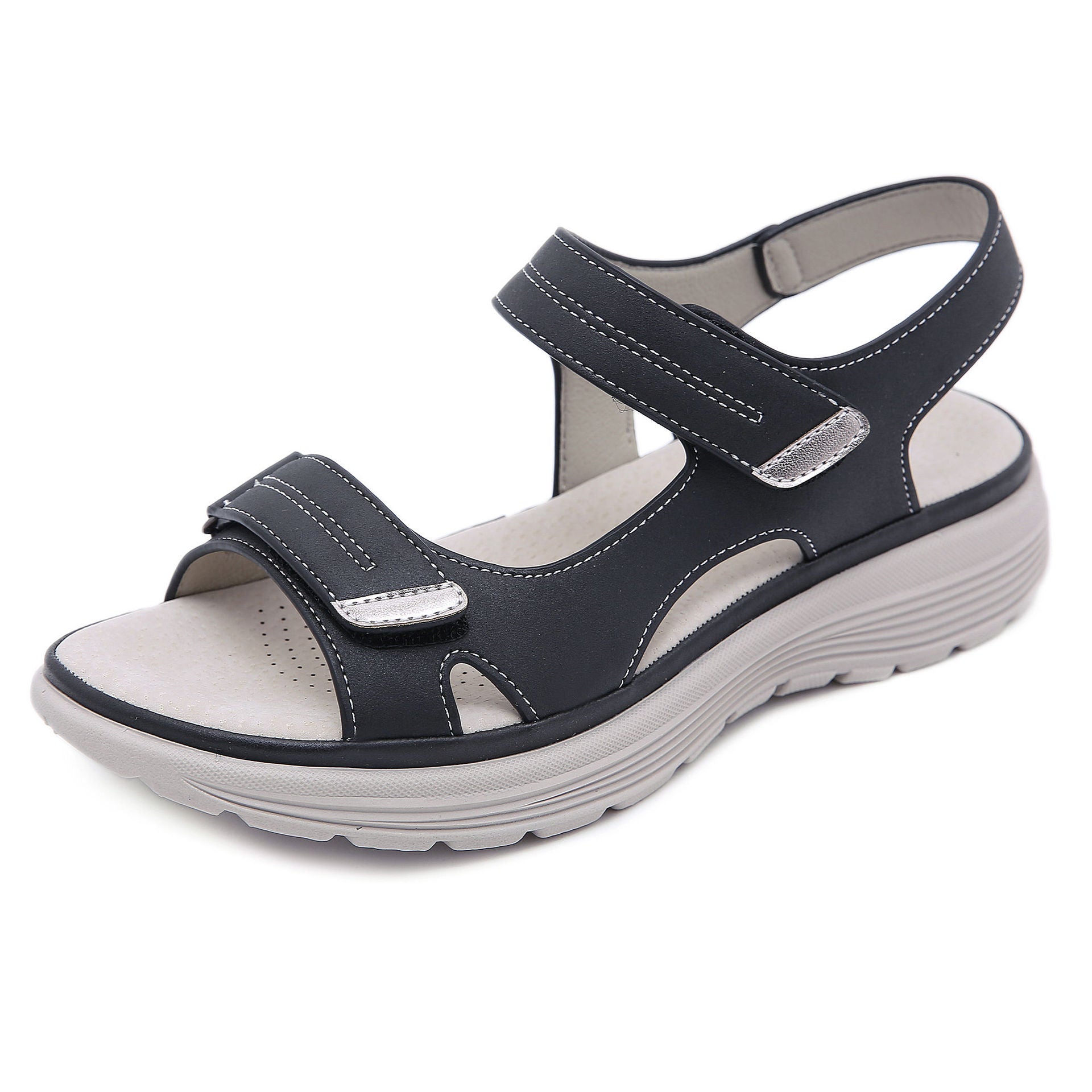 Wedge Lightweight Velcro plus Size Slippers | Sports sandals