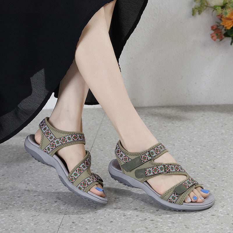 Sports Sandals Printed hook and loop Plus Size Women's Shoes | Sports sandals