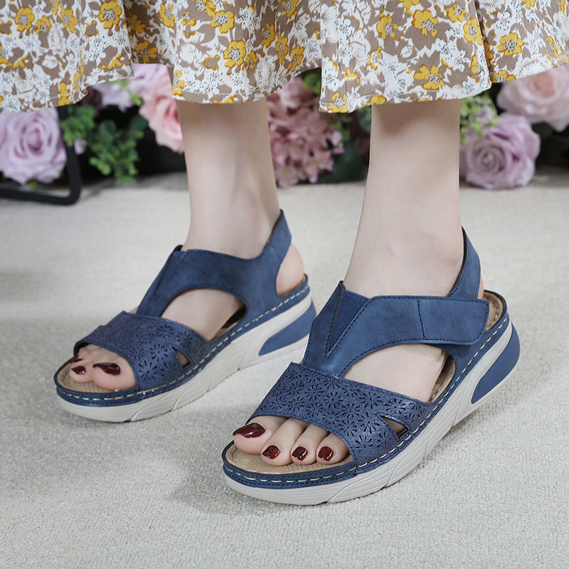 Thick Soled Velcro Stitching, Oversized Women's Shoes | Sports Sandals