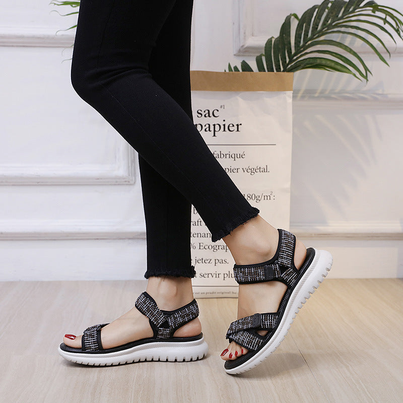 Summer Sandals Women's Preppy Style Wedge Light and Comfortable Girl Student Shoes | Sports sandals