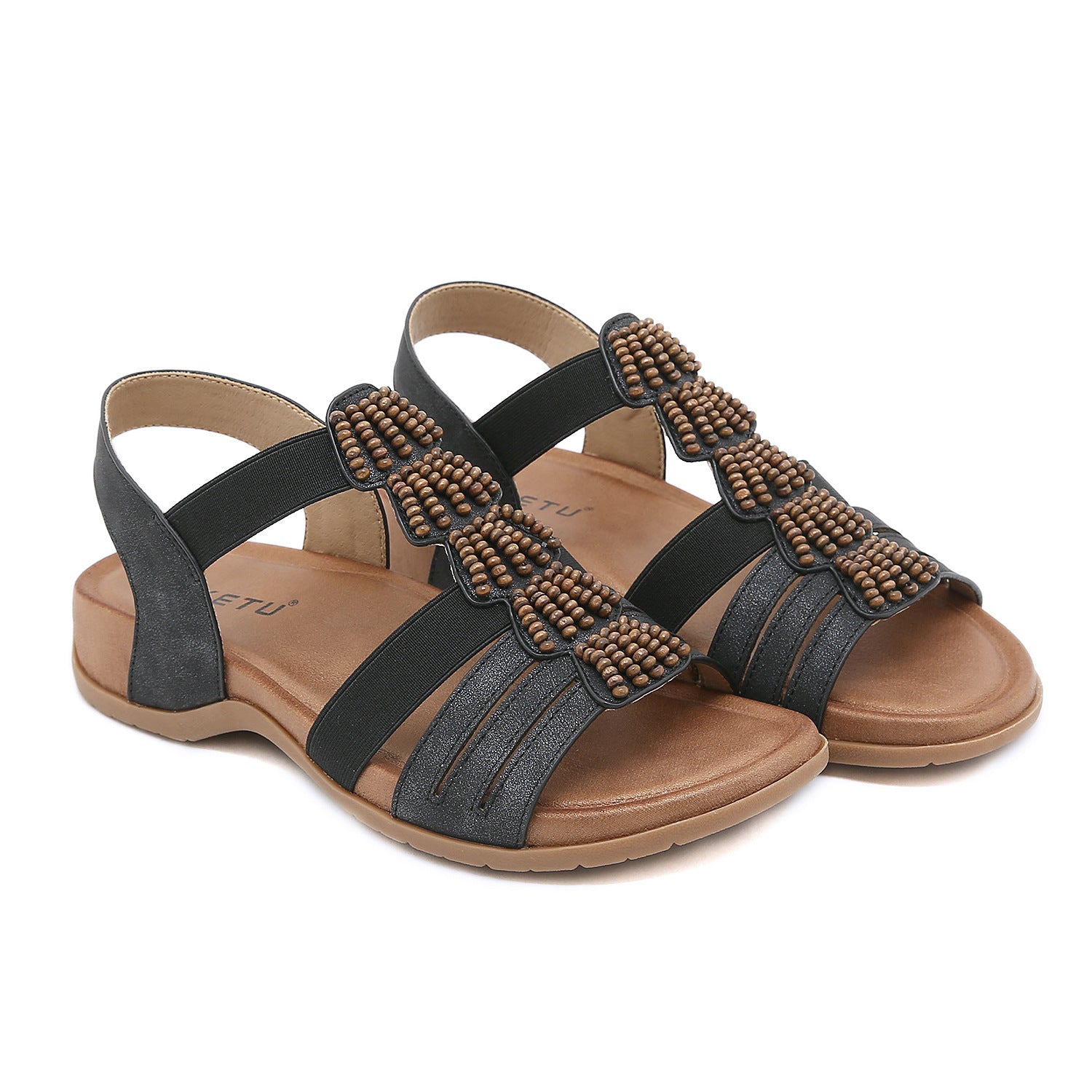 Vintage Beaded plus Size Fashion Women's Roman Style Sandals | Flat Sandals