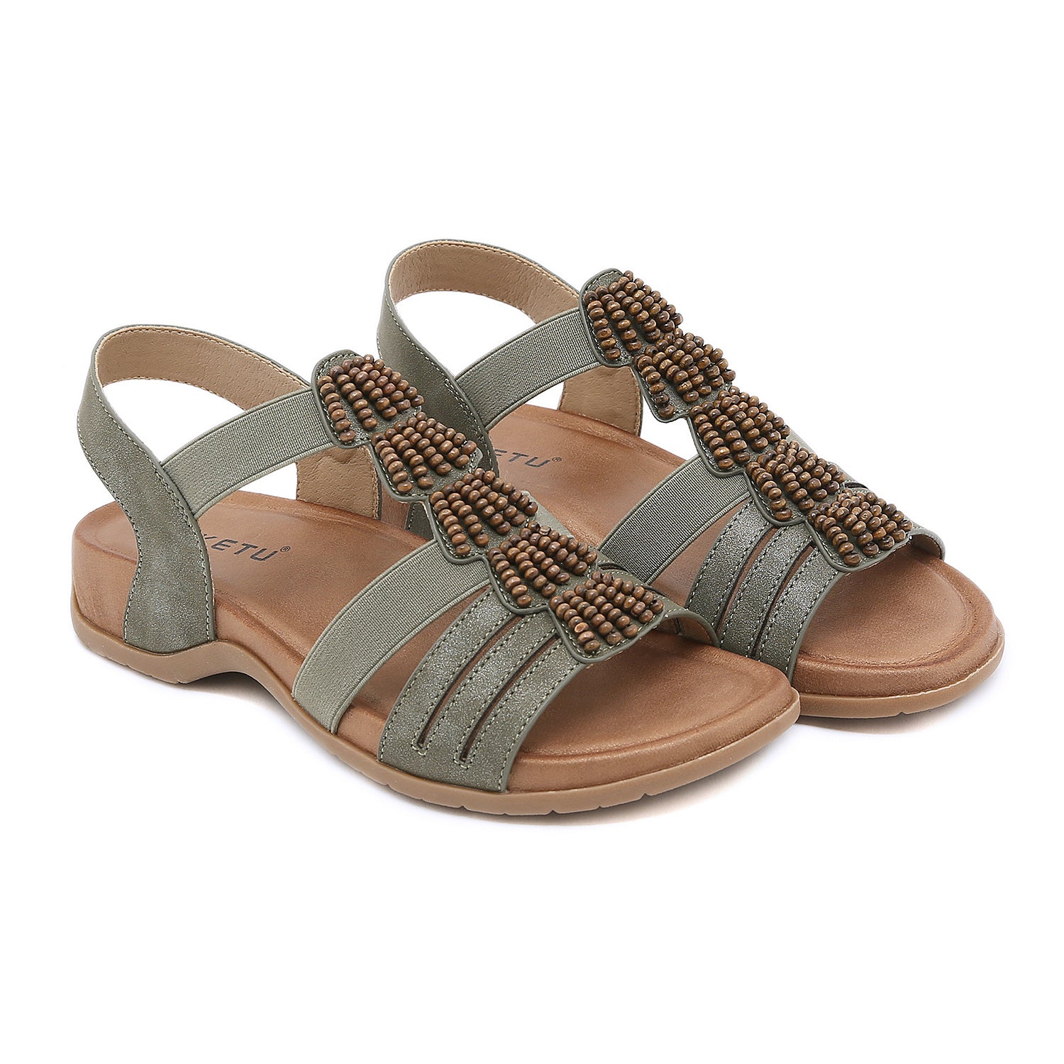 Vintage Beaded plus Size Fashion Women's Roman Style Sandals | Flat Sandals