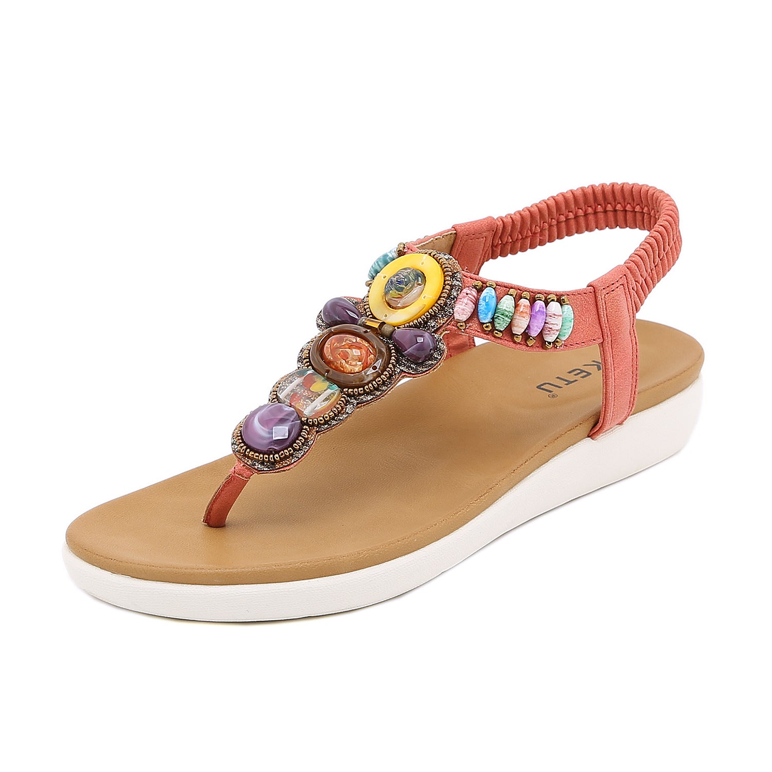 Ethnic Style Women's Sandals Bohemian Beach Beaded Md Outsole Retro plus Size | Flat Sandals