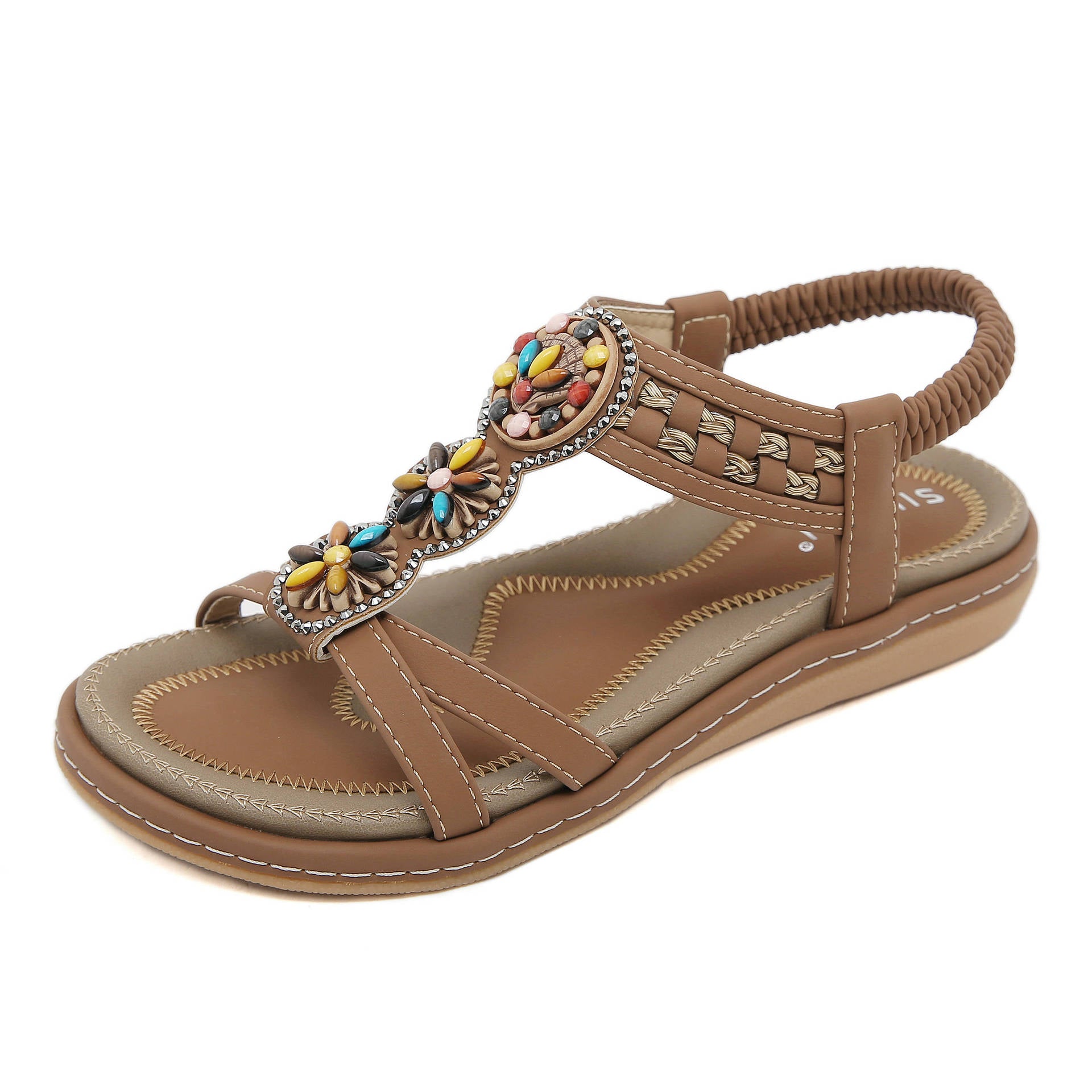 G923-2 All-Match Fashion Trendy Women's Elastic Band Lightweight Comfortable Sandals | Flat Sandals