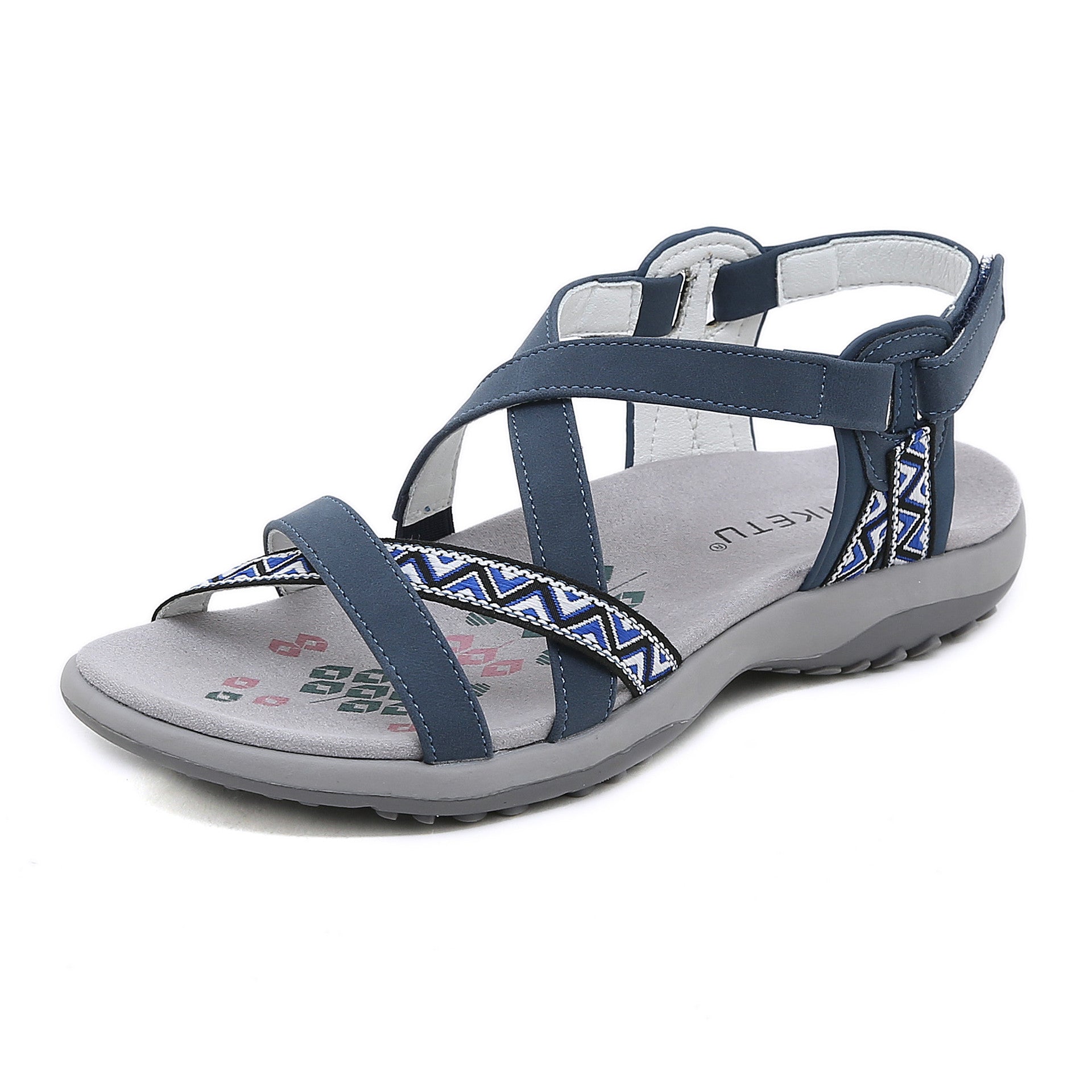 K6357-1 Bohemian Casual Style Comfortable and Non-Slip Printed Shoes | Flat Sandals