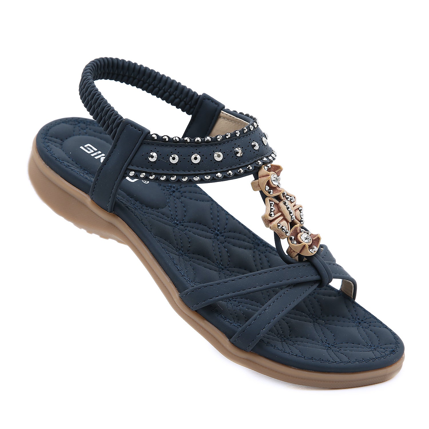 Ethnic Style Bohemian Women's Sandals Vintage Rhinestone Comfortable Women's Shoes | Flat Sandals