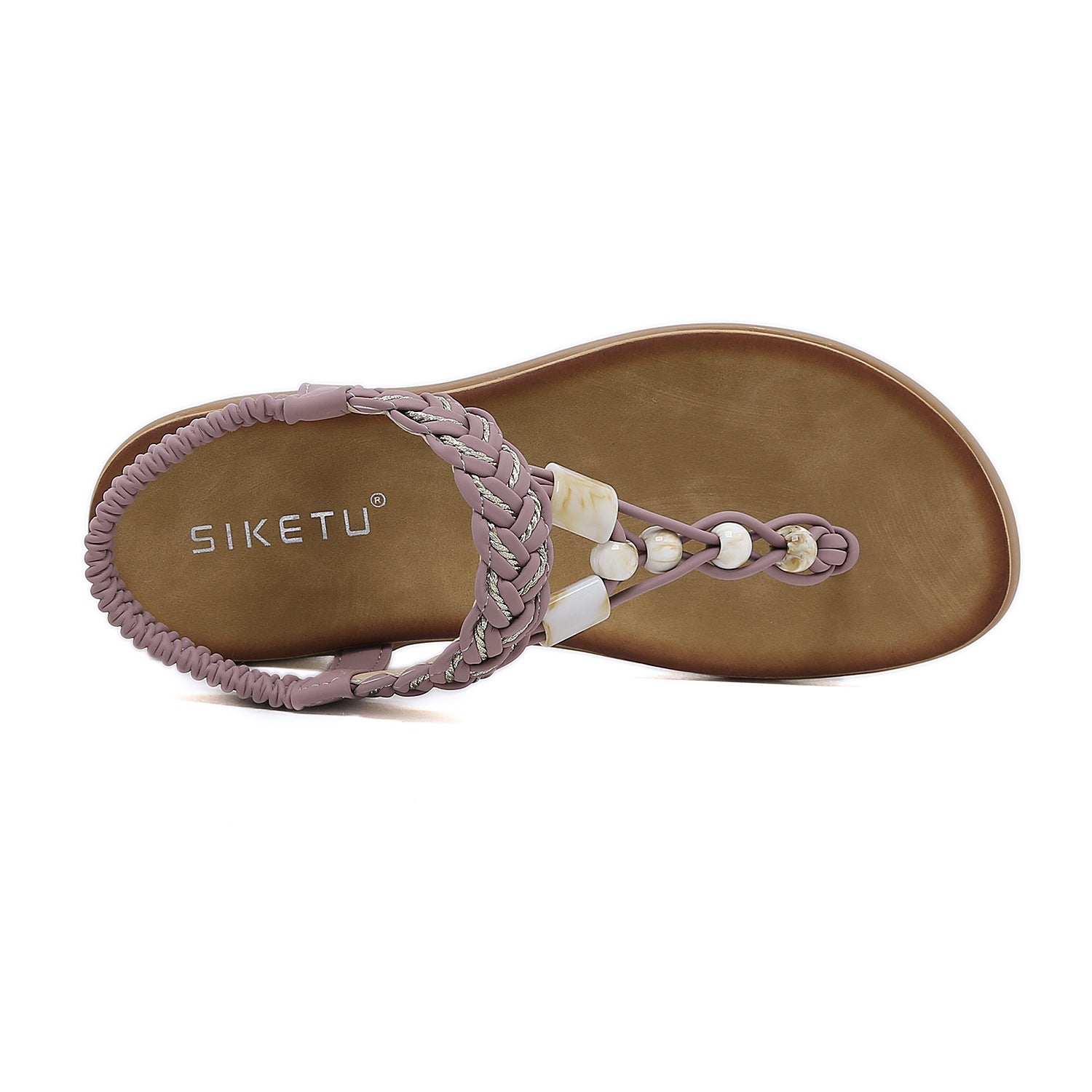 Sandals Bohemian Rhinestone Comfortable round Toe Seaside Holiday Large Size Shoes | Flat Sandals