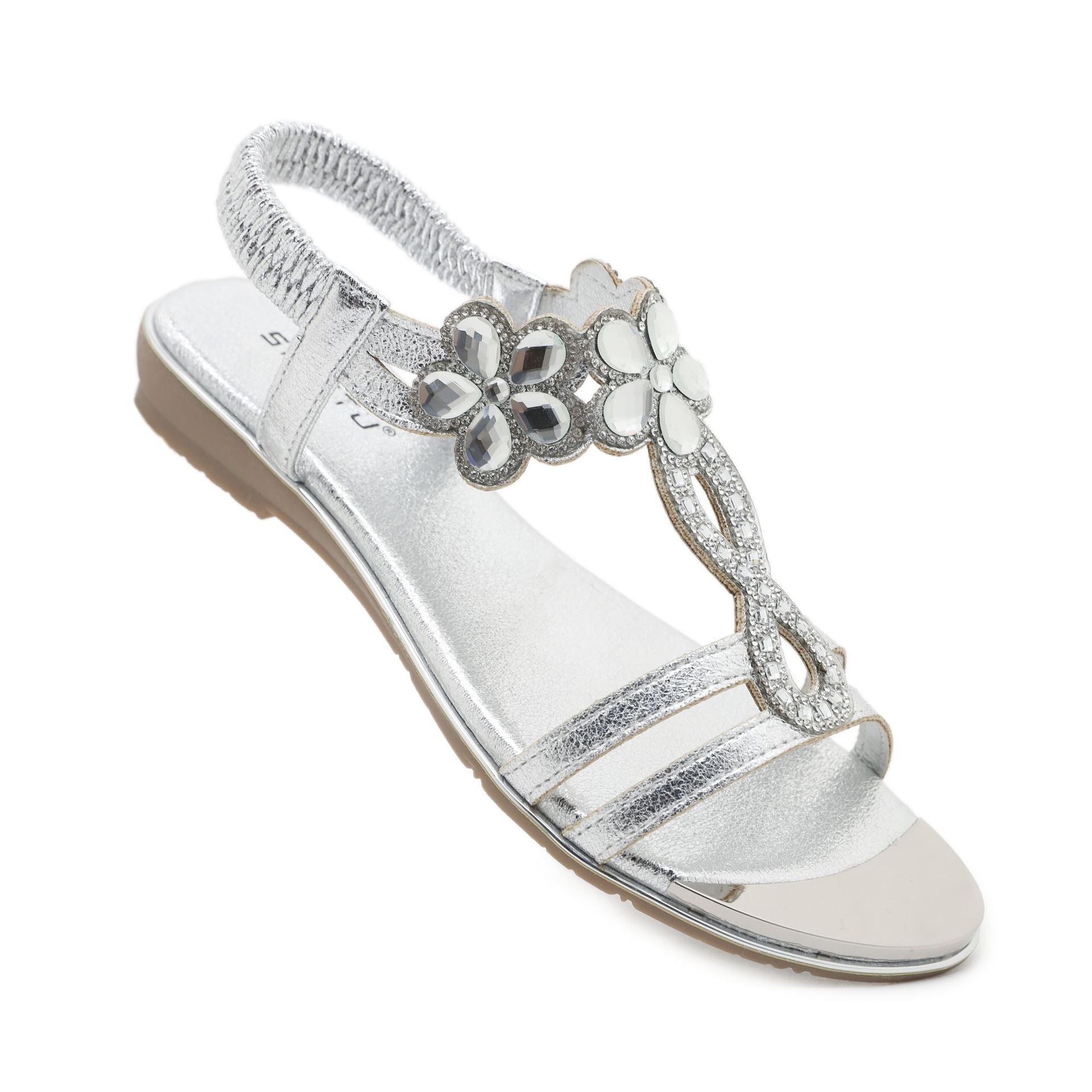 BY2006-6 Rhinestone Sandals Women's Comfortable Versatile Shoes | Flat Sandals