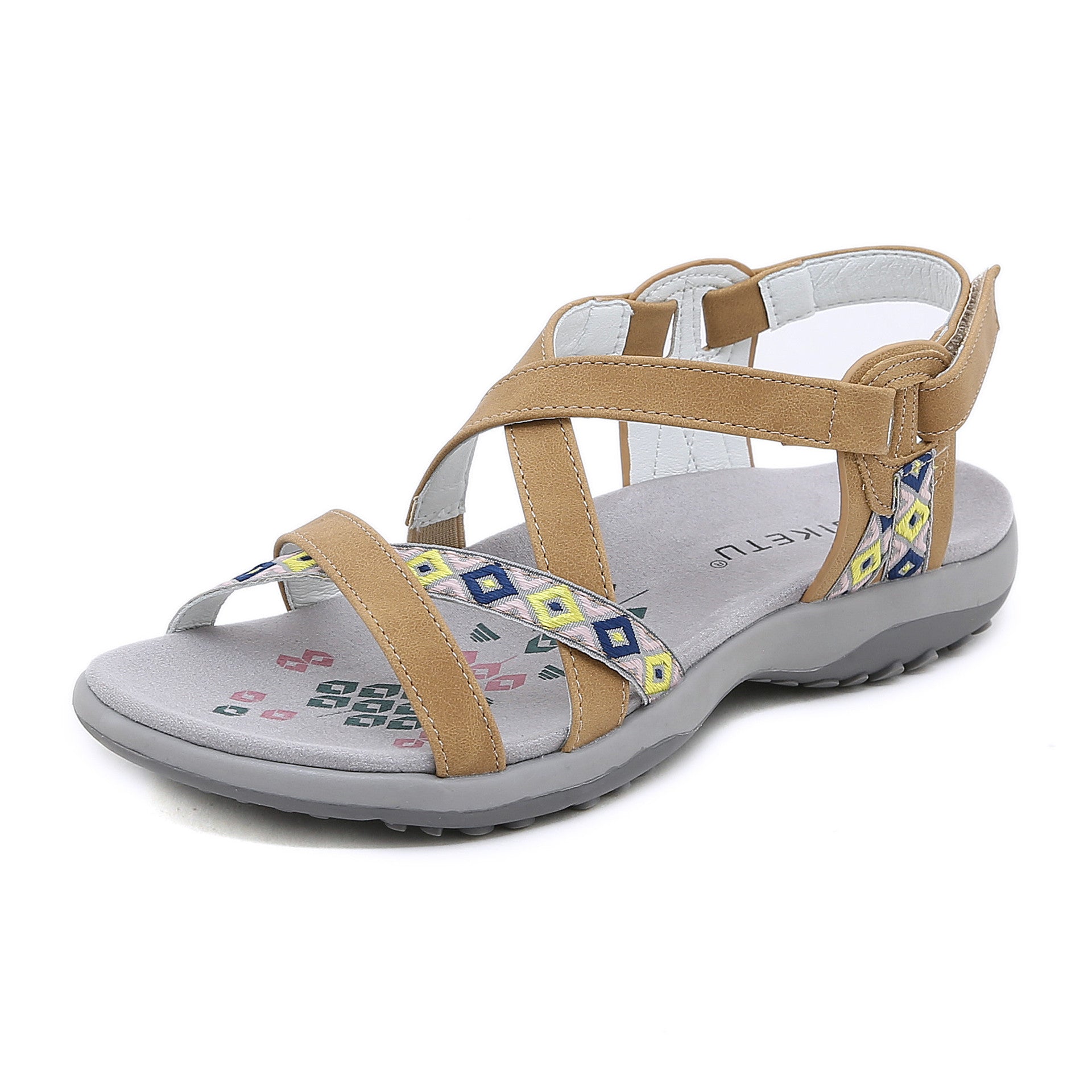 K6357-1 Bohemian Casual Style Comfortable and Non-Slip Printed Shoes | Flat Sandals