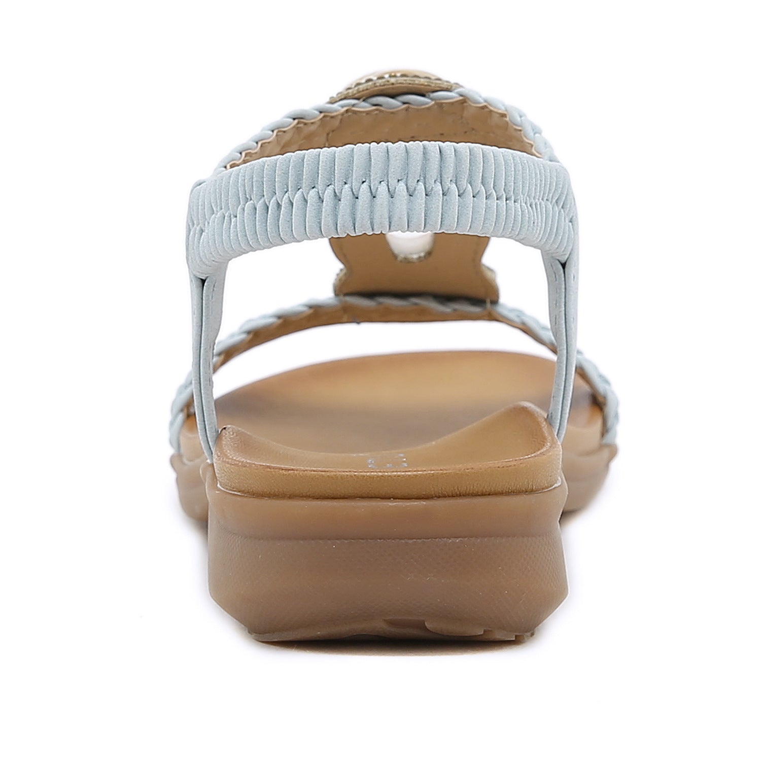 Sandals Bohemian Rhinestone Comfortable round Toe Seaside Holiday Large Size Shoes | Flat Sandals