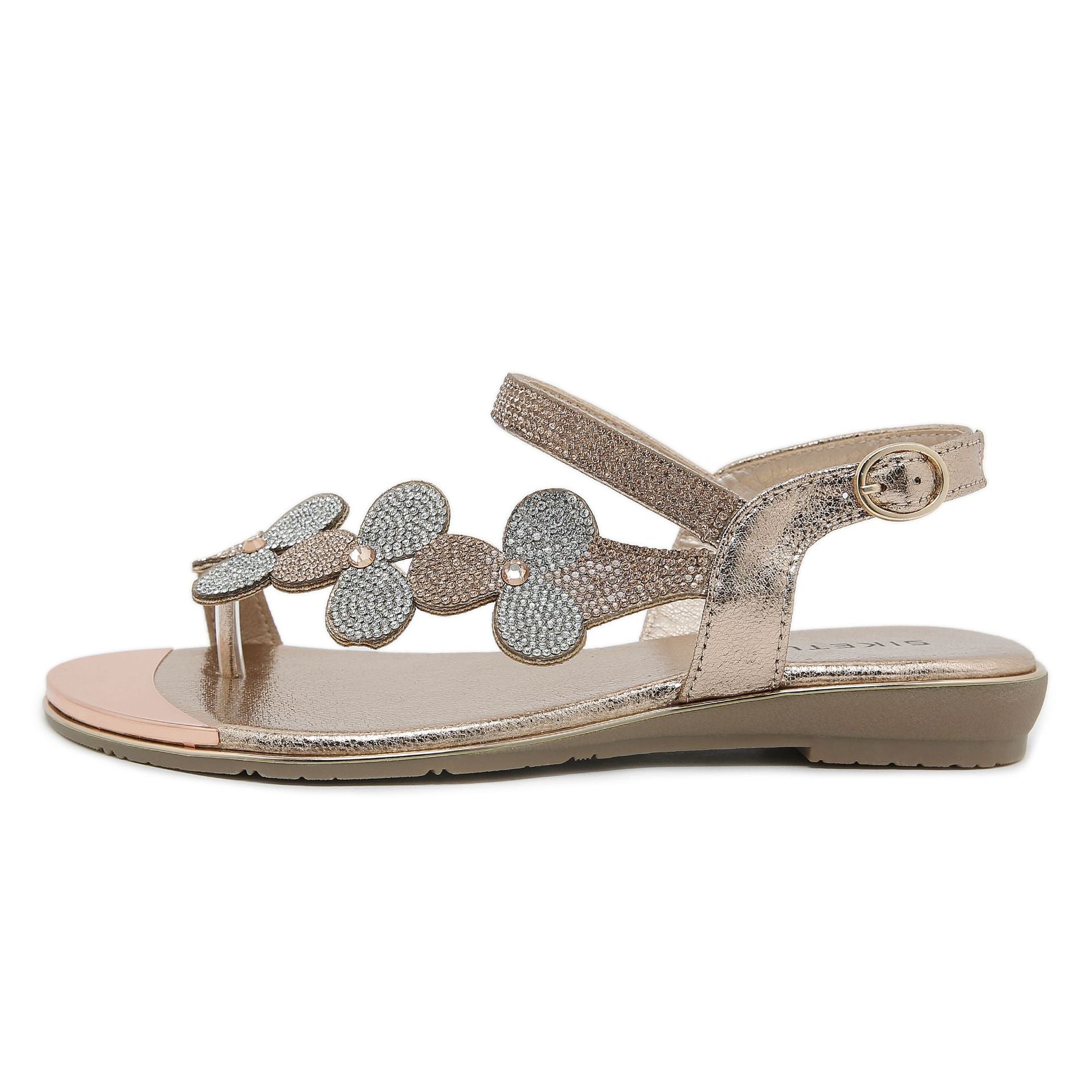 BY2006-3 Rhinestone Sandals Women's Comfortable Versatile Shoes | Flat Sandals