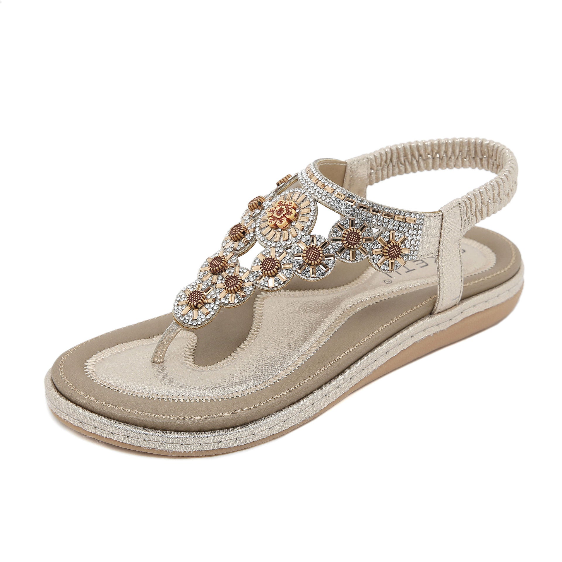 Women's W676-7 Flip-Flops Rhinestone Comfortable Sandals | Flat Sandals