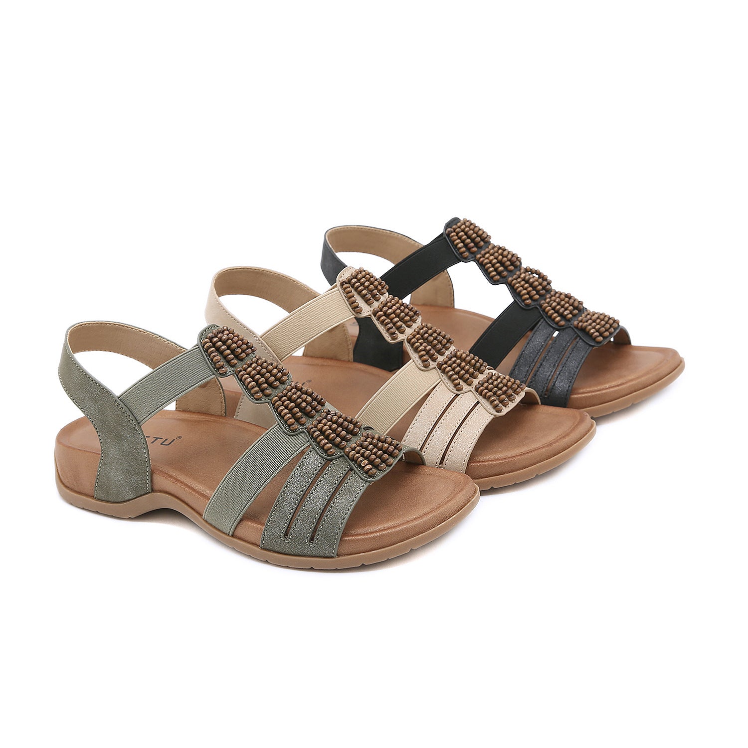 Vintage Beaded plus Size Fashion Women's Roman Style Sandals | Flat Sandals