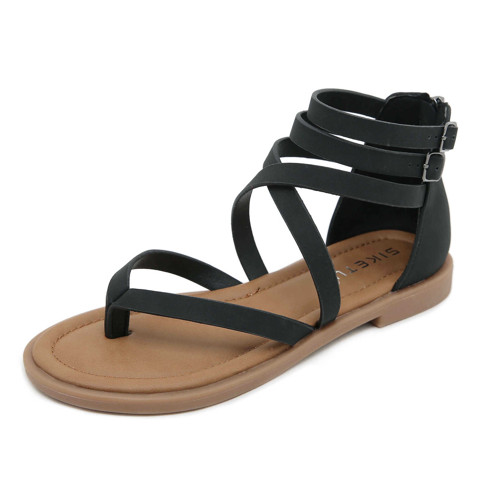 Size (35-Size 42) K9001-8 Fashion Soft Bottom Back Bag Cross Roman Sandals