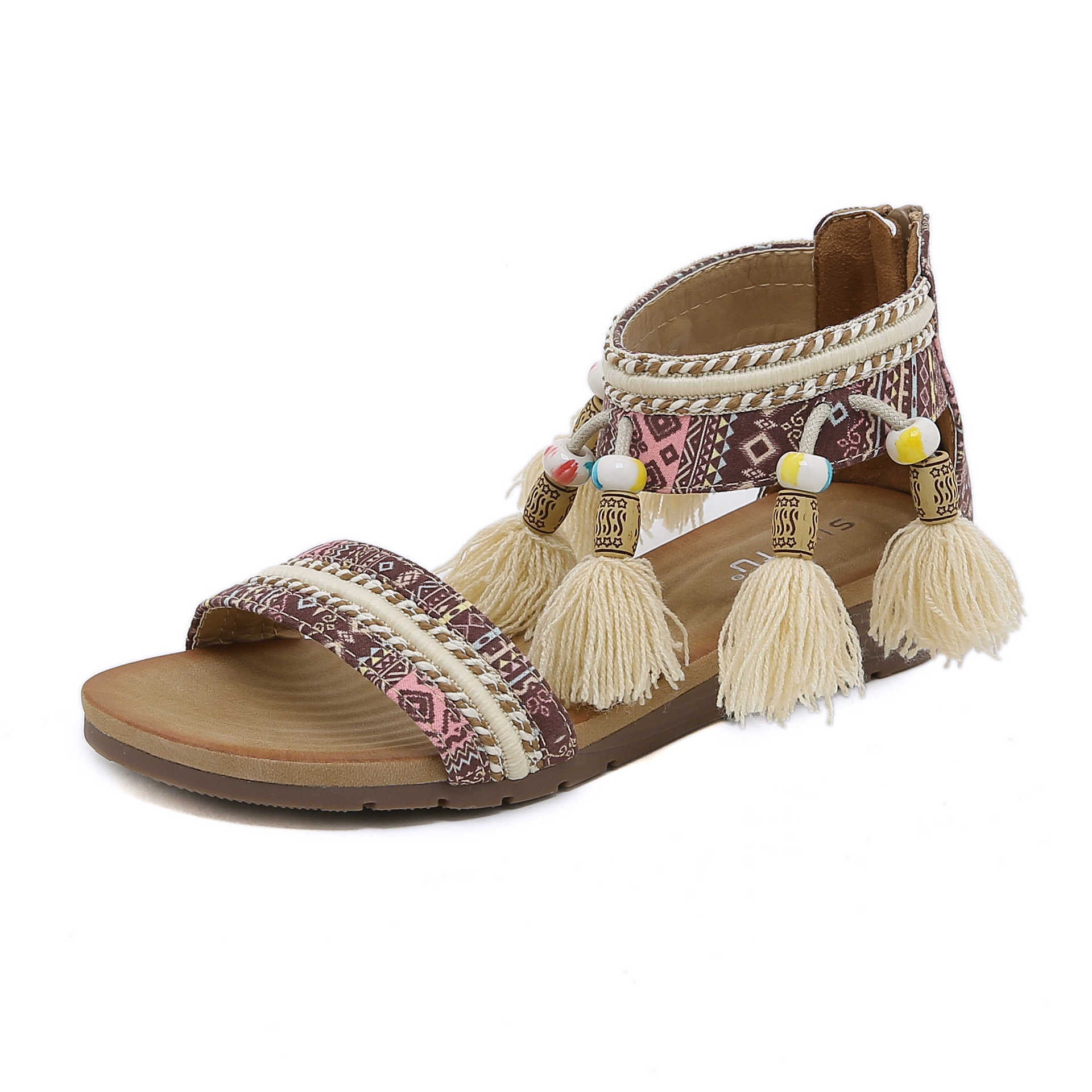 G8150-4 Fashion Casual Wedge Beach Outdoor Slippers Women's Roman Shoes