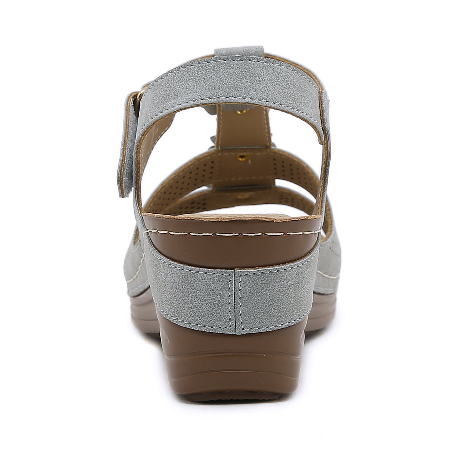 Retro Non-Slip Sole Sandals Women's Stitching Adhesive Wedge Flower Sandals