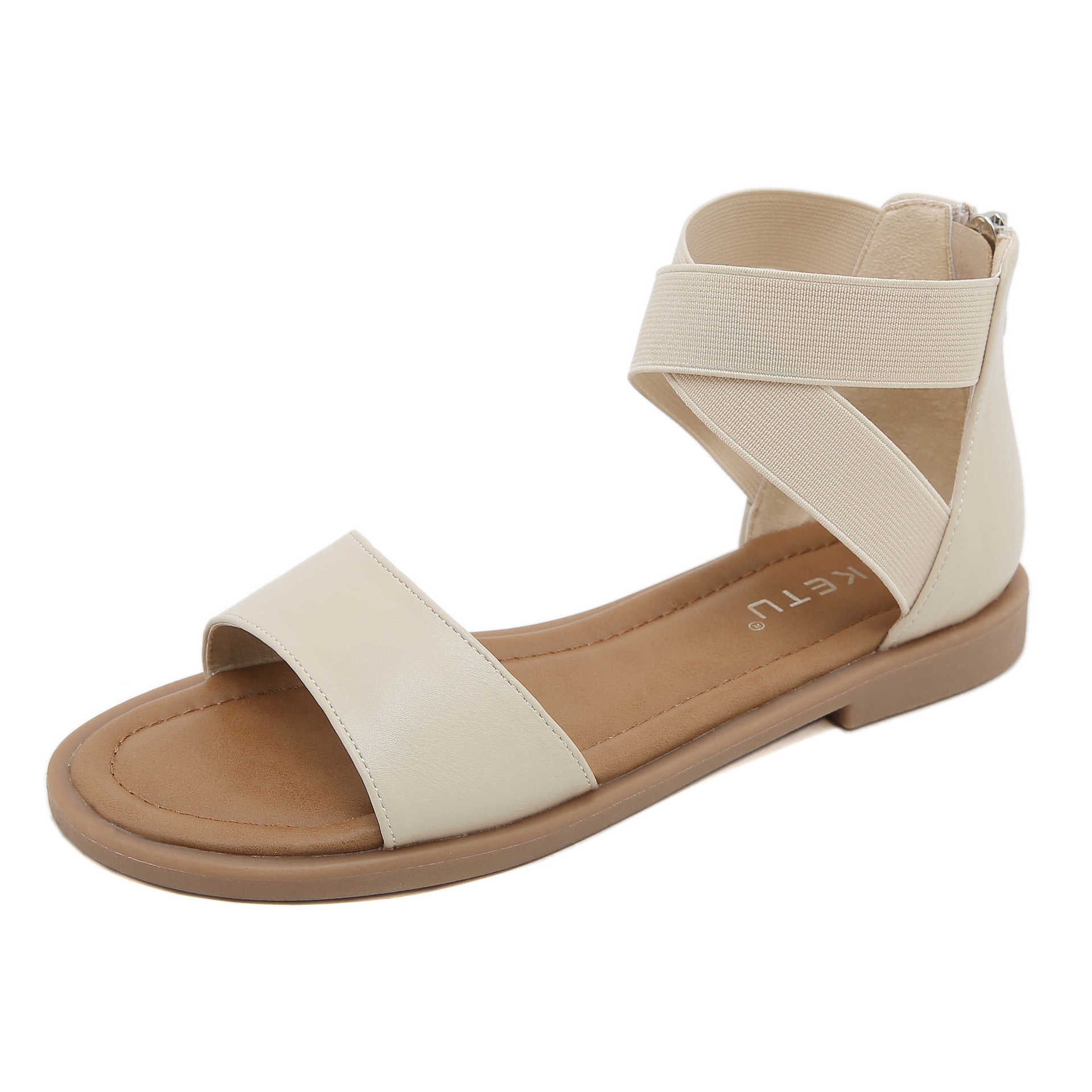 Size (35-Size 42) K9001-5 Open Toe Elastic Soft Bottom Roman Sandals