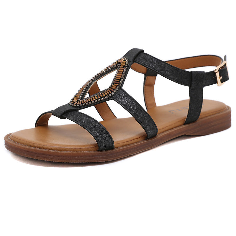 Alm3259-500 Fashionable Women's Sandals Elastic Band Lightweight and Comfortable