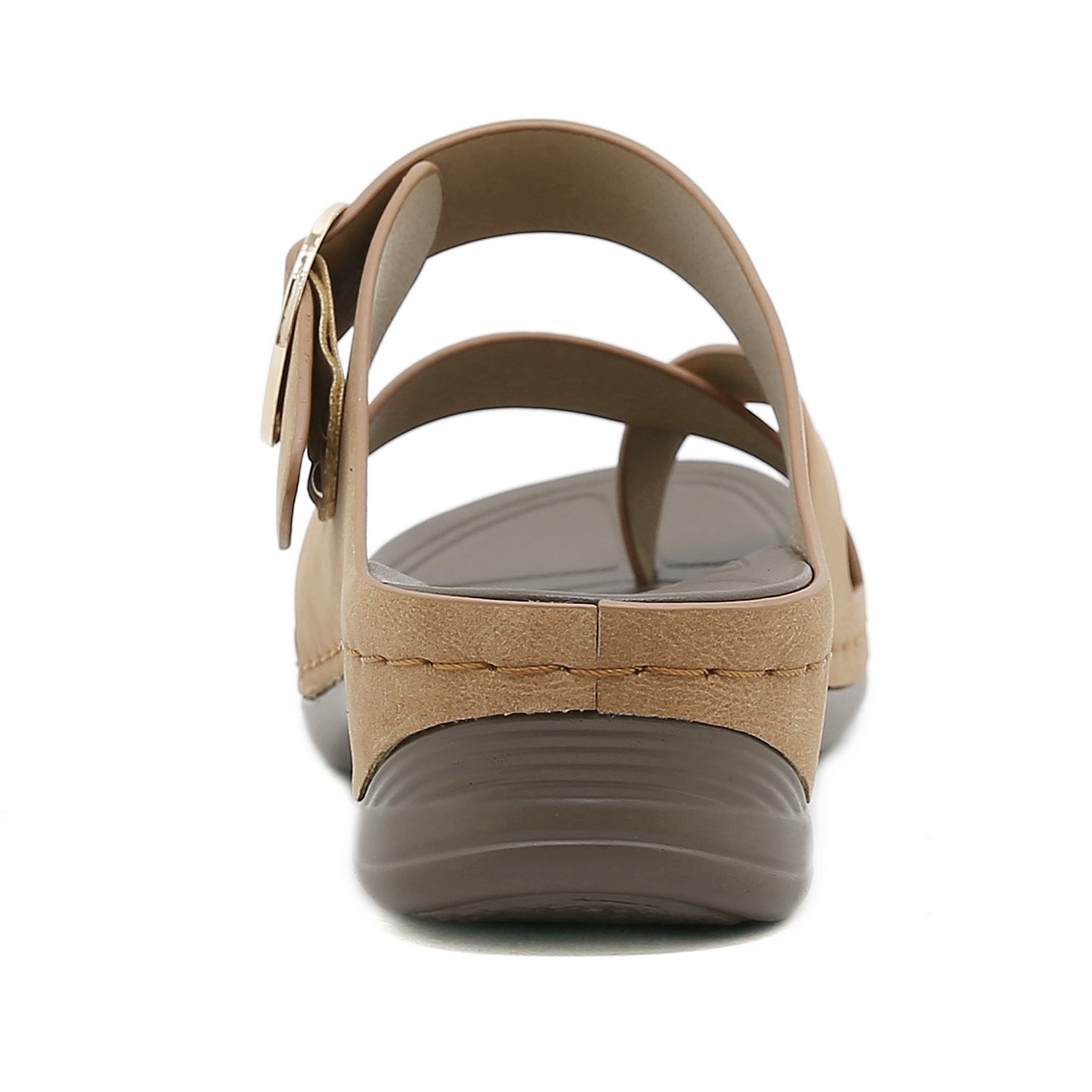 605-7 Women's Shoes Stitching Casual Wedge Metal Large Size Slippers Women