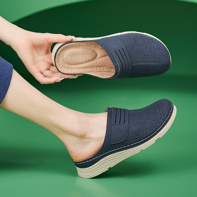 Autumn Women's Sandals Comfortable Casual Closed Toe Slippers Hollow Platform Large Size Sandals