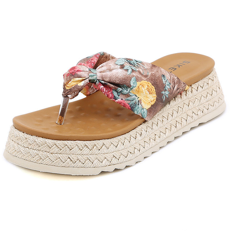 ALM238-5 Fashion Platform Flip Flops Korean Style Outdoor Beach Casual Sandals Women's Shoes