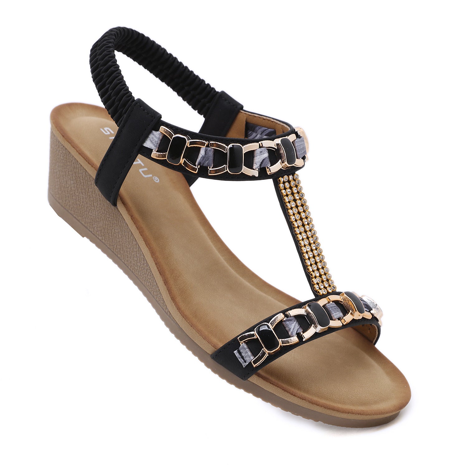 3217-3 Fashion Wedge Open Toe Non-Slip Wedge Commuter Sandals for Women