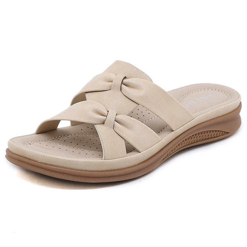 D637-5 Women's Casual Lightweight Large Size Retro Wedge Comfortable Sandals