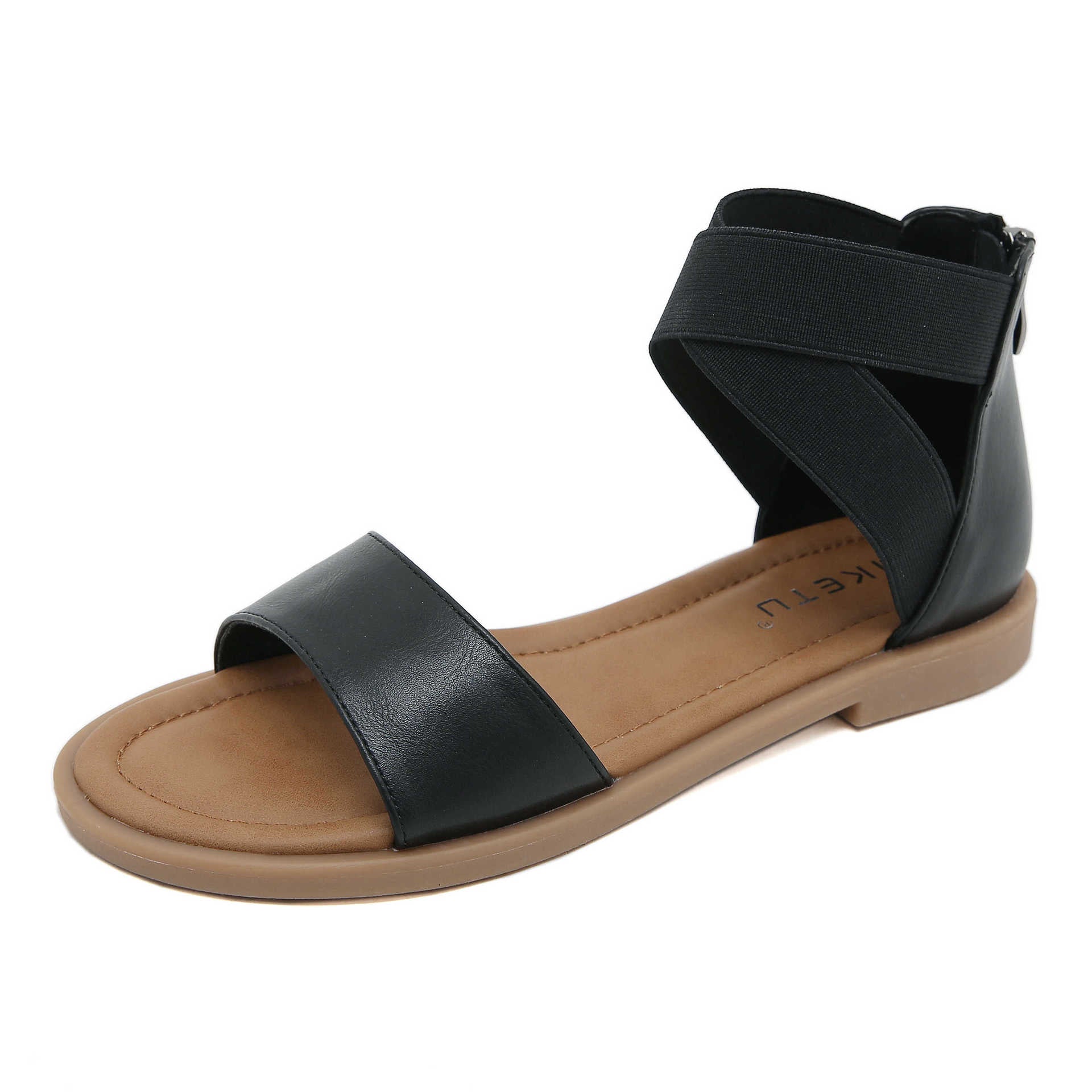 Size (35-Size 42) K9001-5 Open Toe Elastic Soft Bottom Roman Sandals
