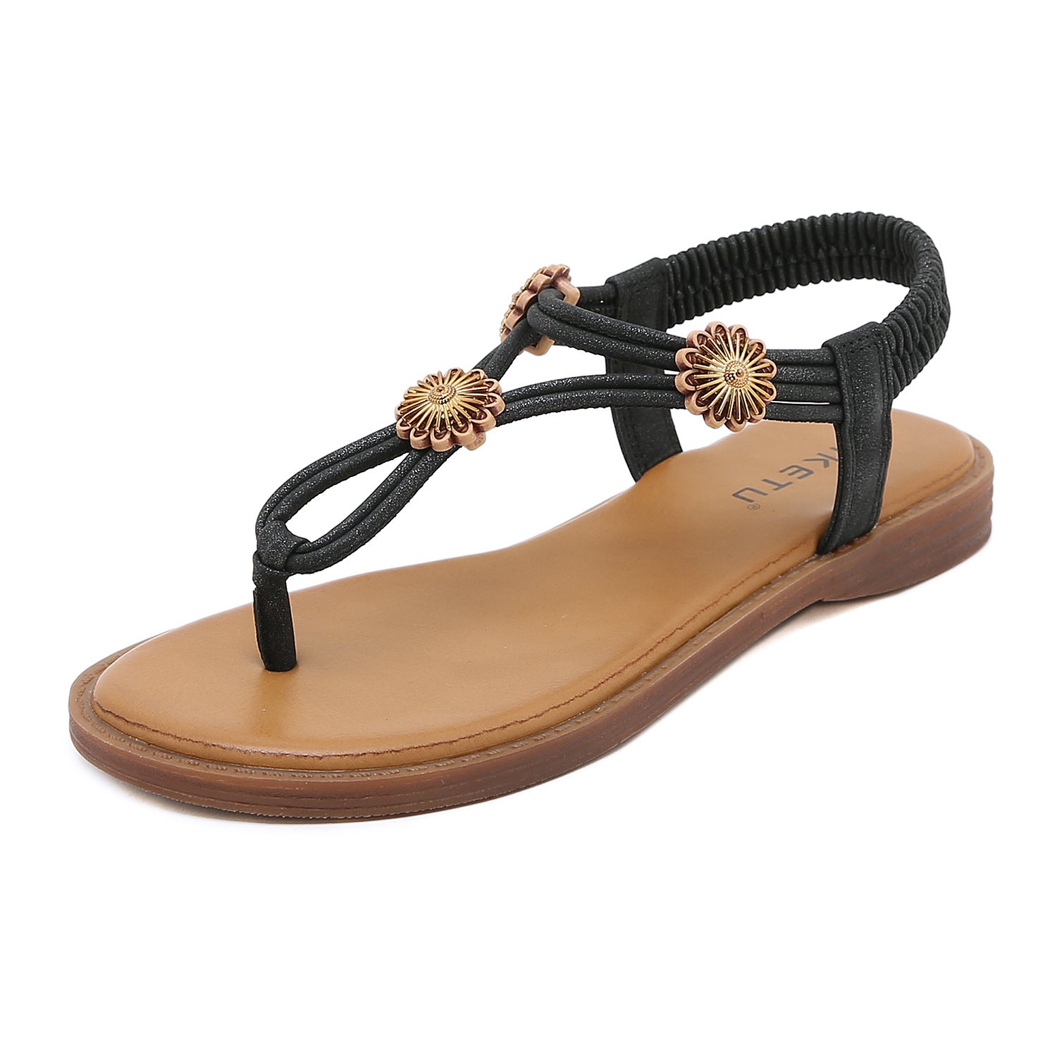 Alm3259-700 Match Stylish Women's Sandals Pinch Elastic Band Comfortable Slippers