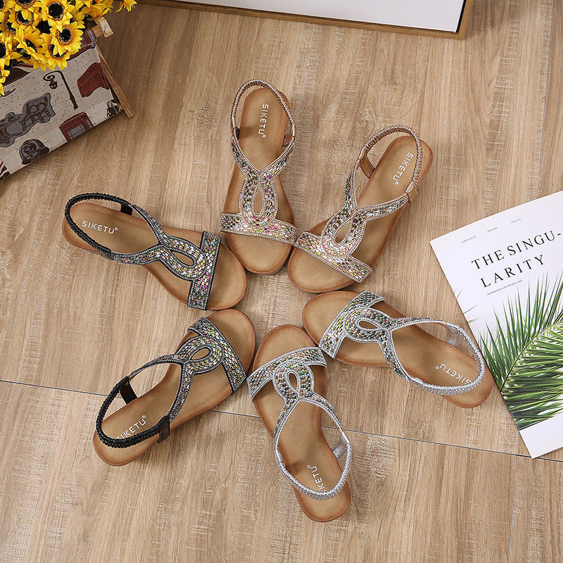 3217-4 Fashion Wedge Open Toe Non-Slip Wedge Commuter Sandals for Women