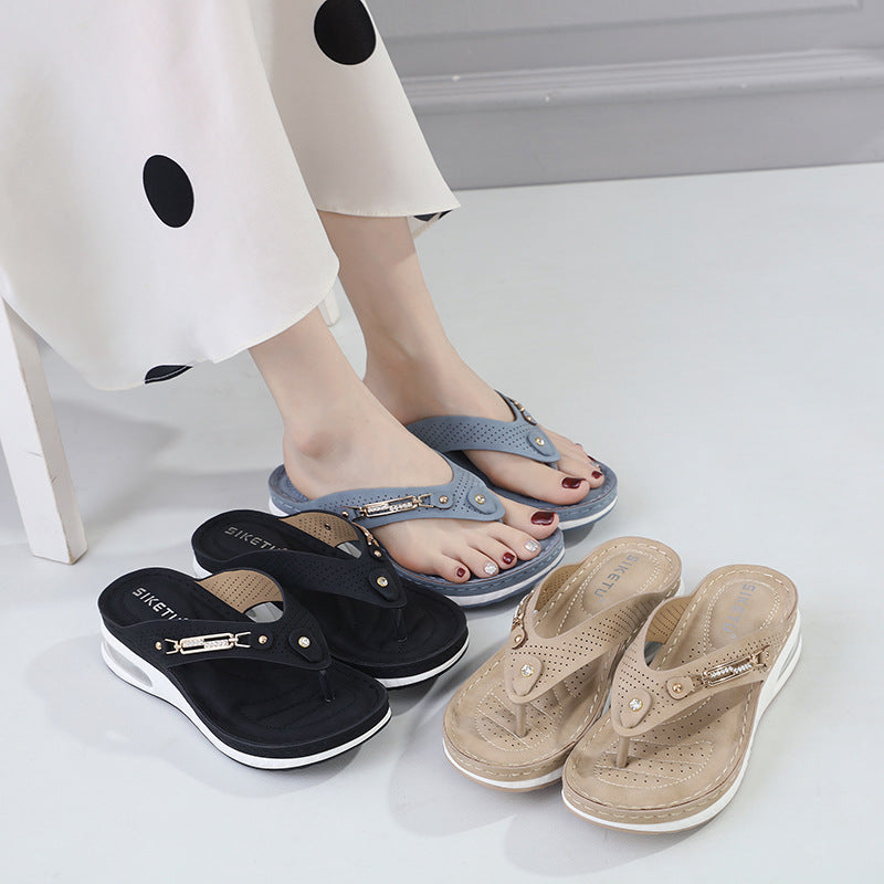 C321-5 Spring and Autumn Casual Retro Versatile Flip-Flops Comfortable Lightweight Casual Sandals for Women