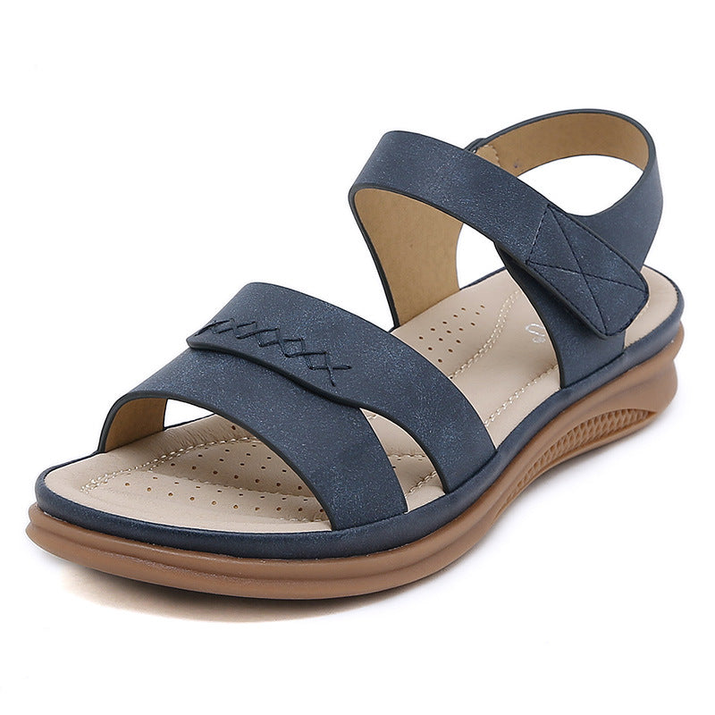 D637-4 Women's Casual Lightweight Large Size Retro Wedge Comfortable Sandals