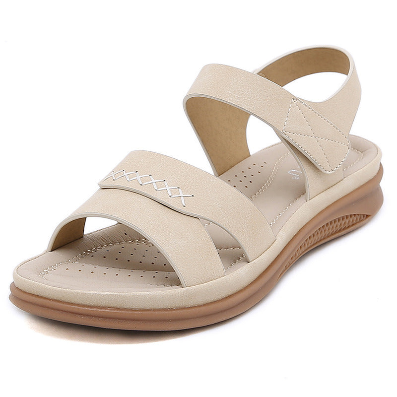 D637-4 Women's Casual Lightweight Large Size Retro Wedge Comfortable Sandals