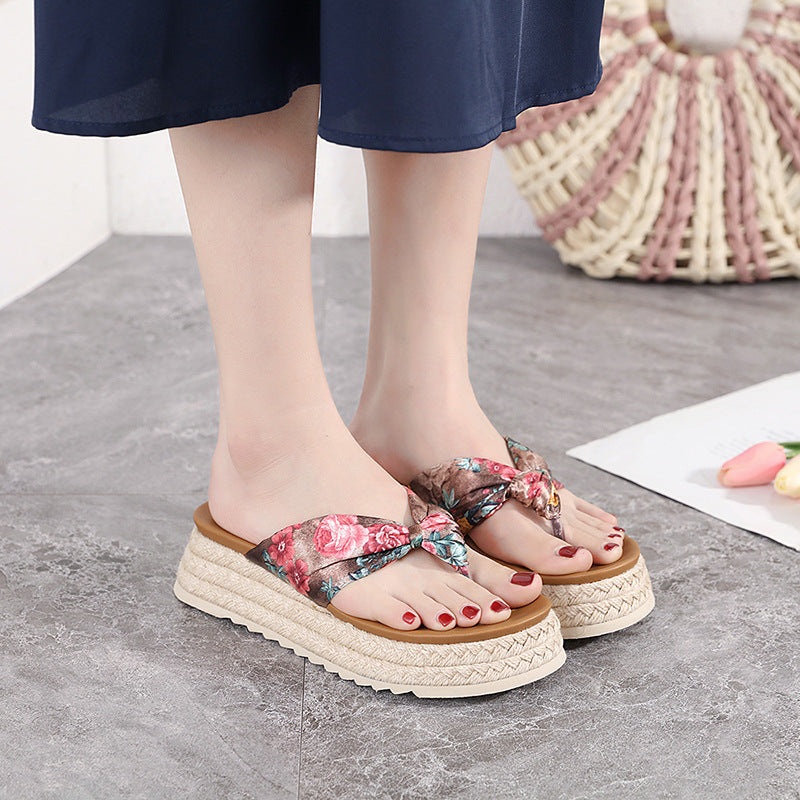 ALM238-5 Fashion Platform Flip Flops Korean Style Outdoor Beach Casual Sandals Women's Shoes