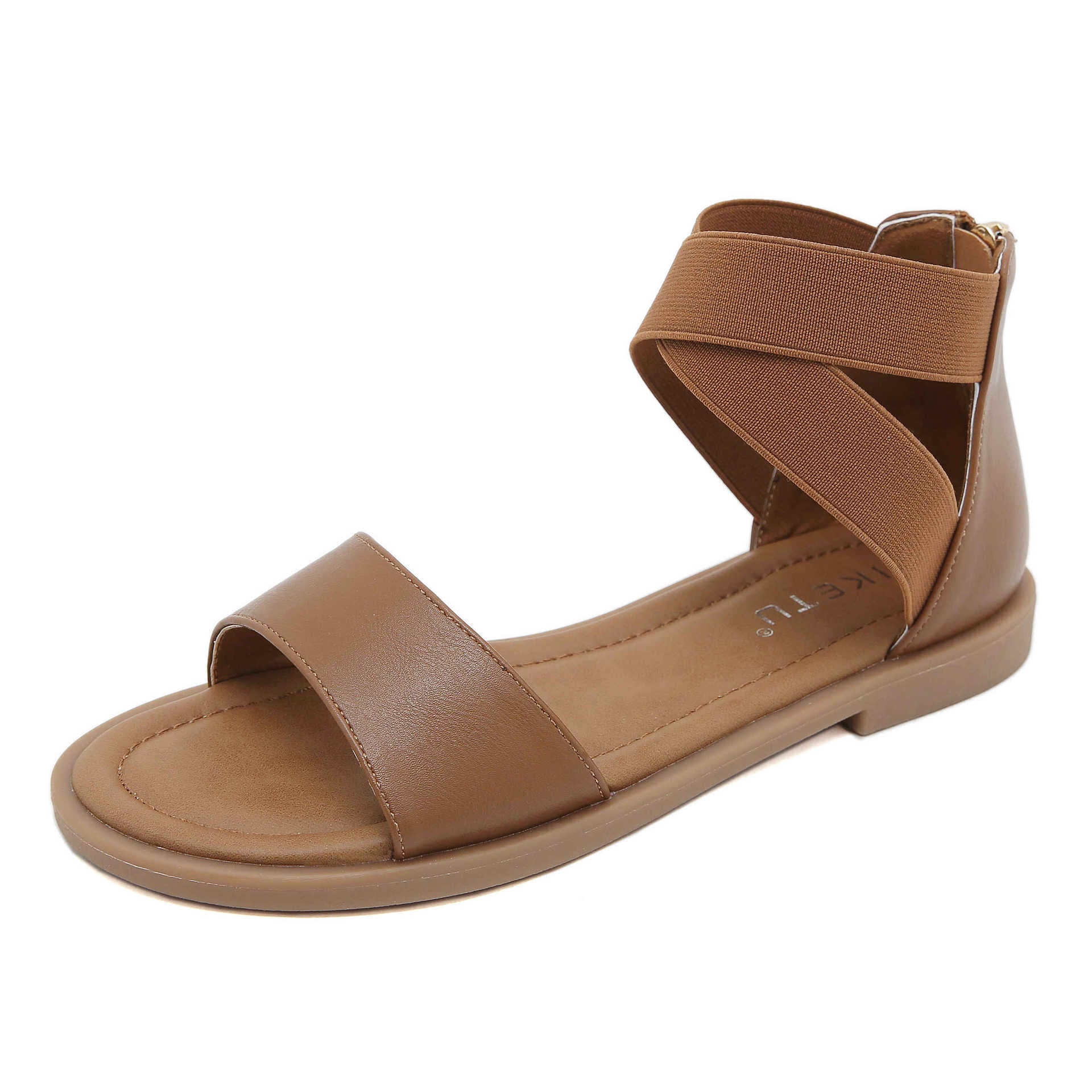 Size (35-Size 42) K9001-5 Open Toe Elastic Soft Bottom Roman Sandals