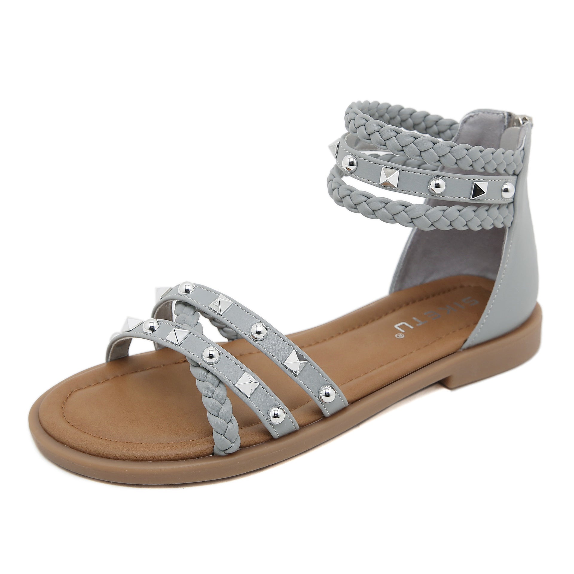 Spring K9001-1 Metal Roman Sandals for Women 35-Size 42