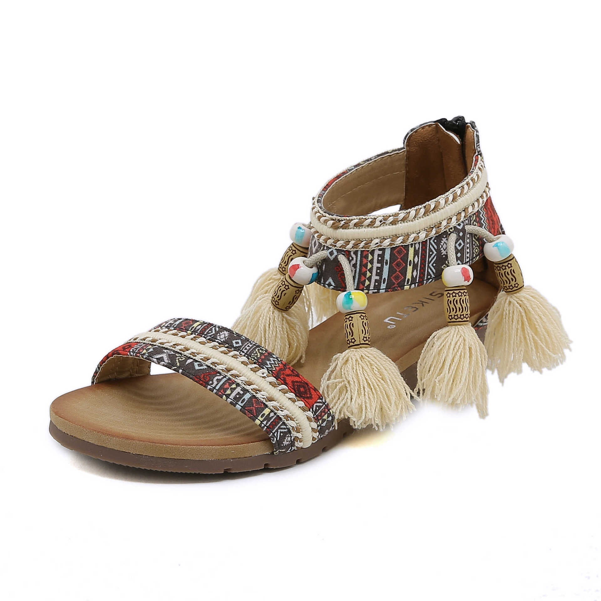 G8150-4 Fashion Casual Wedge Beach Outdoor Slippers Women's Roman Shoes