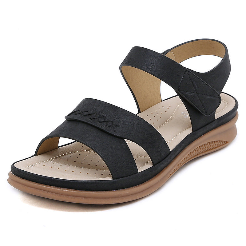 D637-4 Women's Casual Lightweight Large Size Retro Wedge Comfortable Sandals
