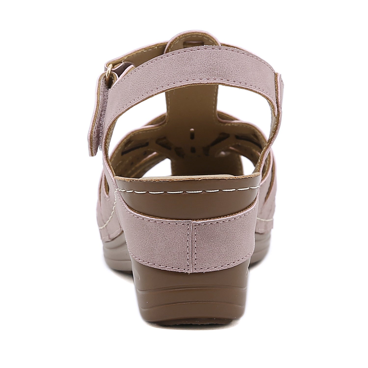 Retro Non-Slip Sole Sandals Women's Stitching Adhesive Wedge Closed Toe Sandals