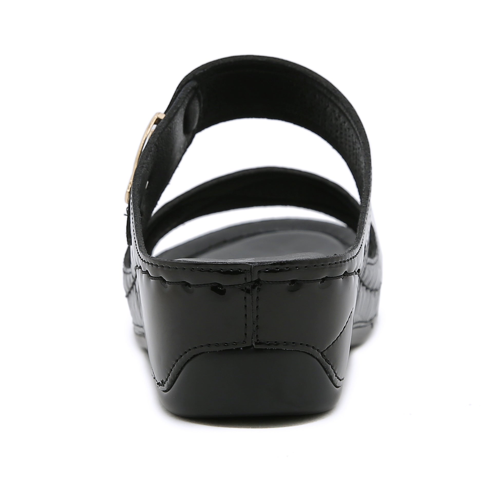 Non-Slip Bottom Women's Shoes Stitching Wedge Ethnic Flower plus Size Slippers Women