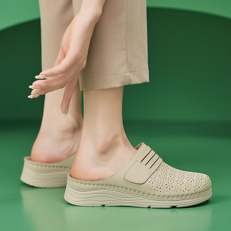 Autumn Women's Sandals Comfortable Casual Closed Toe Slippers Hollow Platform Large Size Sandals