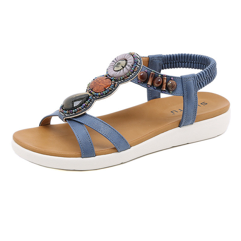 Fashion Bohemian Roman Outsole Lightweight Comfortable Casual All-Match Sandals for Women
