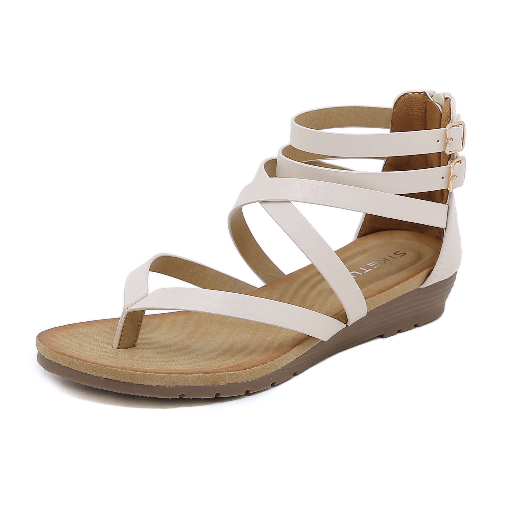 G8150-3 plus Size Fashion Zipper Roman Sandals