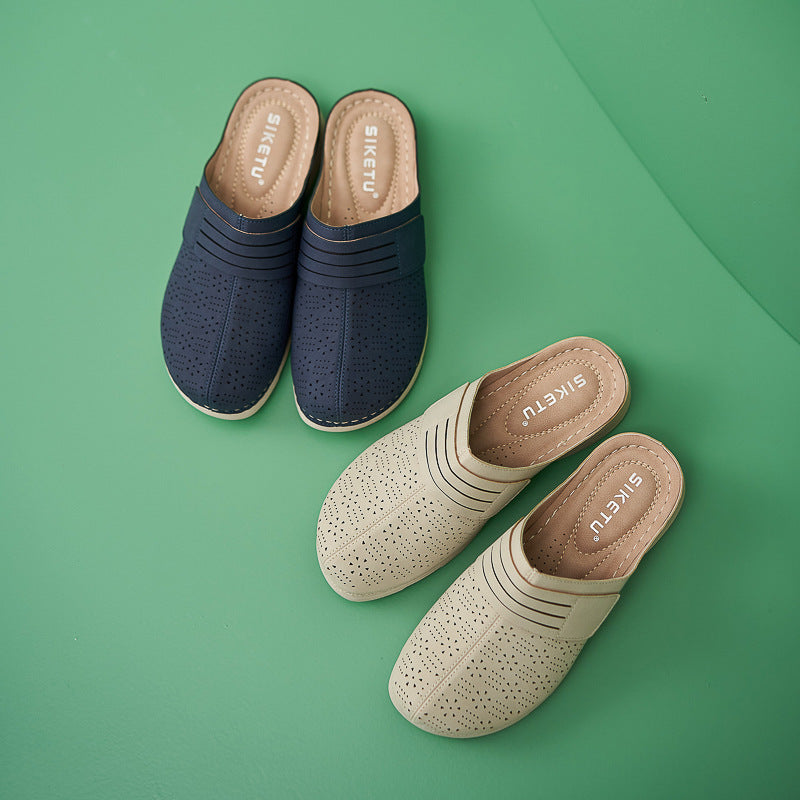 Autumn Women's Sandals Comfortable Casual Closed Toe Slippers Hollow Platform Large Size Sandals