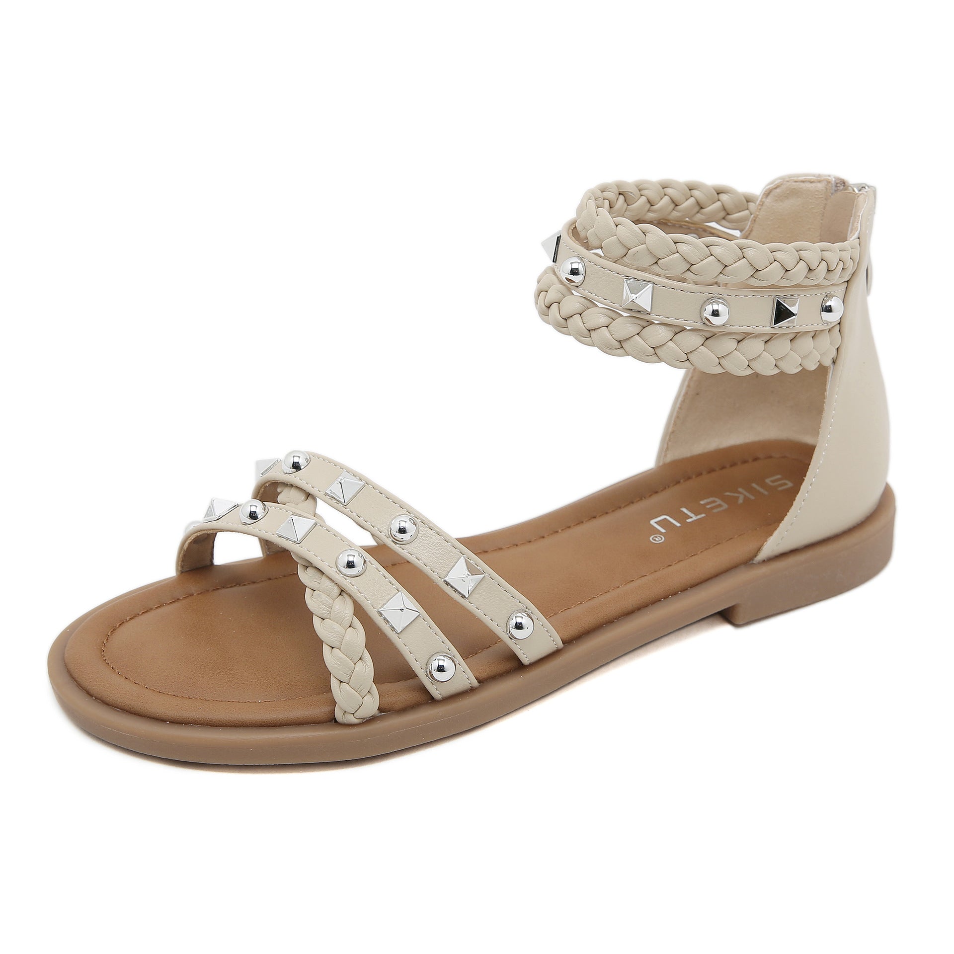 Spring K9001-1 Metal Roman Sandals for Women 35-Size 42