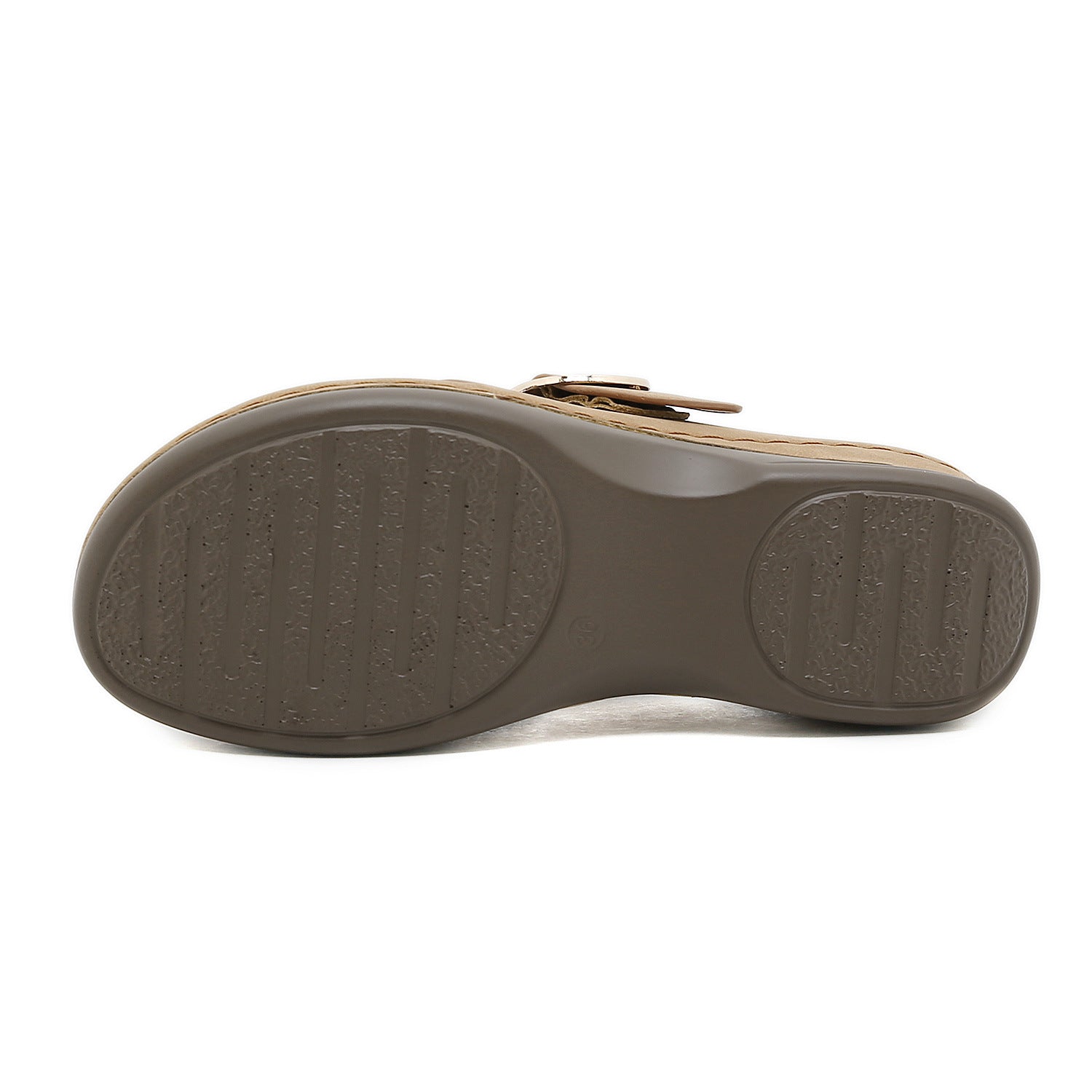 605-7 Women's Shoes Stitching Casual Wedge Metal Large Size Slippers Women