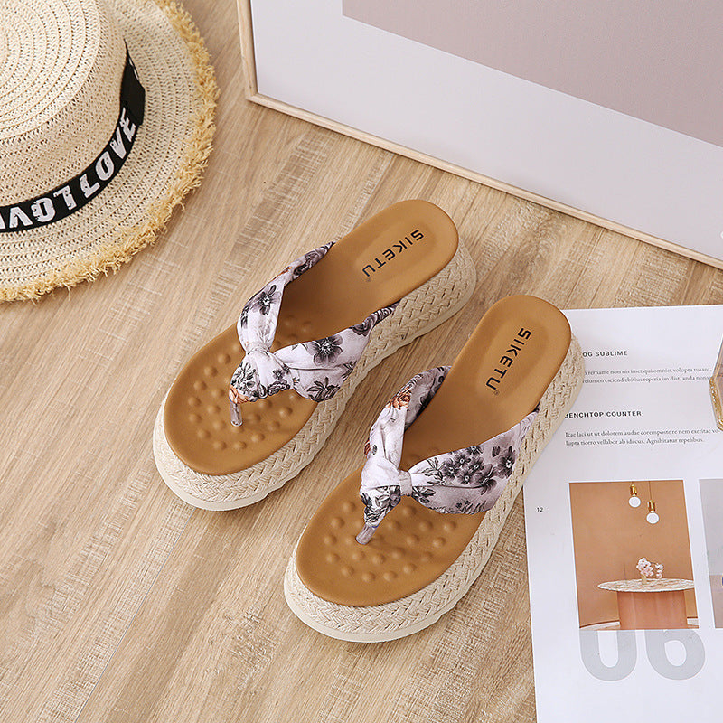ALM238-5 Fashion Platform Flip Flops Korean Style Outdoor Beach Casual Sandals Women's Shoes