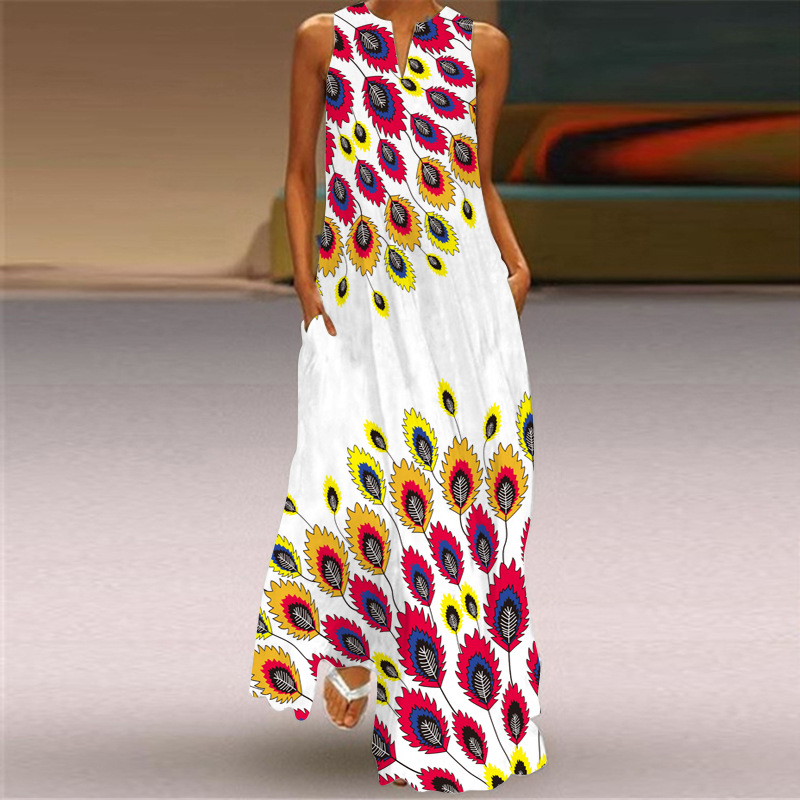 Women's Regular Dress Elegant V Neck Sleeveless Flower Butterfly Maxi Long Dress Banquet Party Date | Maxi Dresses